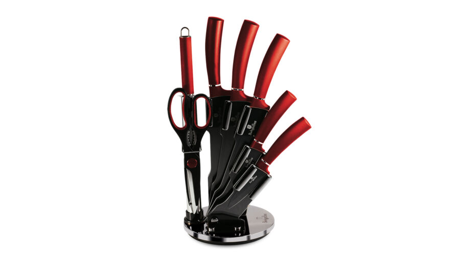 Berlinger Haus Metallic Burgundy Line 8 r�szes k�sk�szlet tit�n bevonattal, �llv�nnyal